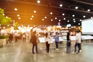abstract blurred event with people for background